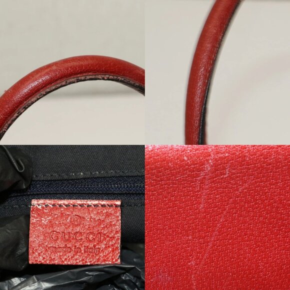 Gucci Vintage Red and Navy GG Monogram Satchel - Picture 14 of 14